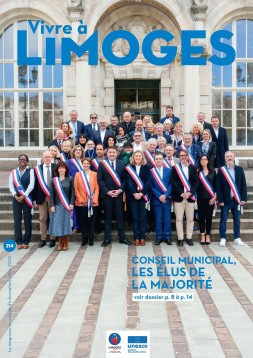 Couverture du n° 214 de Vivre à Limoges présentant les élus de la nouvelle majorité municipale