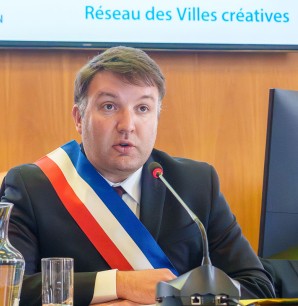 Guillaume Guérin, maire de Limoges, lors du conseil municipal d'installation