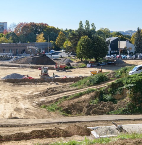 Les travaux de terrassement dans le quartier des Portes Ferrées